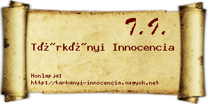 Tárkányi Innocencia névjegykártya